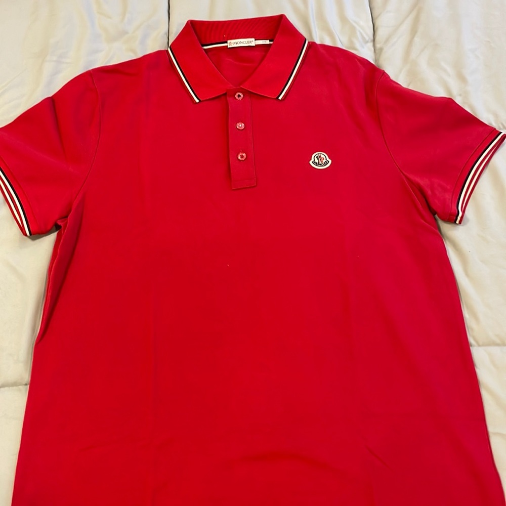 Mens moncler polo shirt sz L worn once